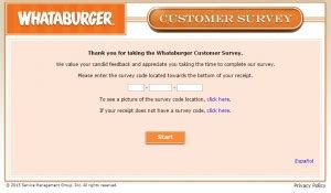 Whataburger Survey Completion Guide at www